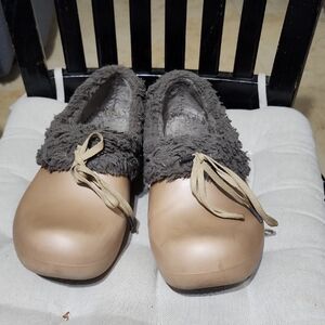 CROCS Brown and Gray Women's Mules Used Size 40 W